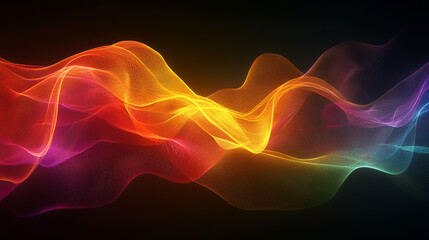 Obraz premium Abstract colorful waves on black background