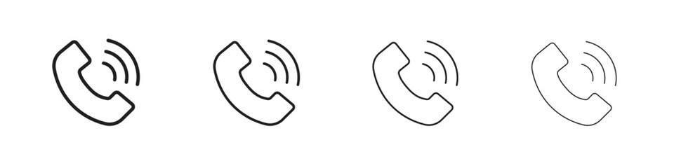 Telephone icon outline vector pack. Best for web, mobile, ui