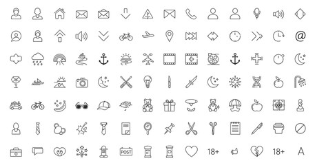 Set of Minimalist Line Icons