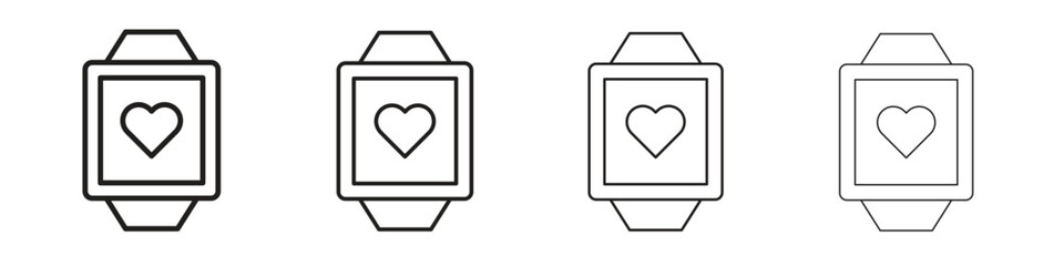 Smartwatch icon outline vector pack. Best for web, mobile, ui