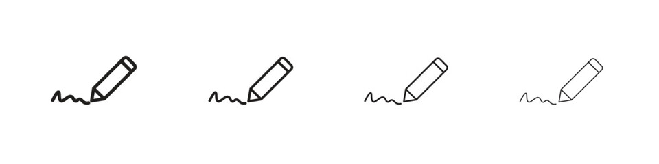 Signature icon outline vector pack. Best for web, mobile, ui