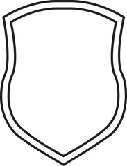 police badge shape icon in line. isolated on transparent background