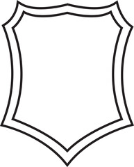 police badge shape icon in line. isolated on transparent background