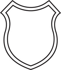 police badge shape icon in line. isolated on transparent background