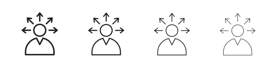 Self awareness icon outline vector pack. Best for web, mobile, ui