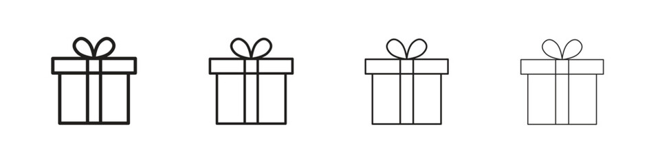 Present gift box icon outline vector pack. Best for web, mobile, ui