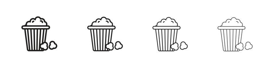 Popcorn icon outline vector pack. Best for web, mobile, ui