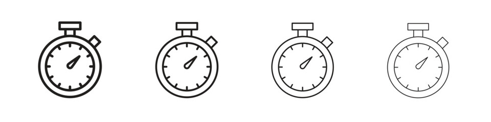 Pocket watch icon outline vector pack. Best for web, mobile, ui