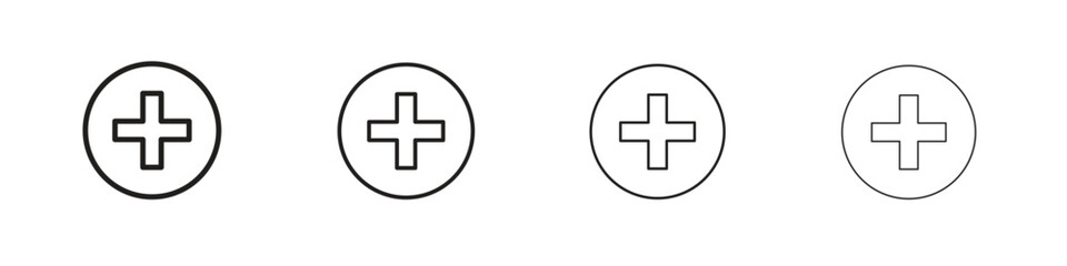 Plus icon outline vector pack. Best for web, mobile, ui