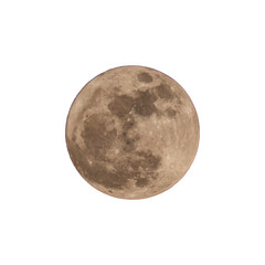 Full moon isolated on white background.