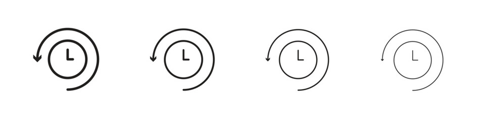 Past time icon outline vector pack. Best for web, mobile, ui