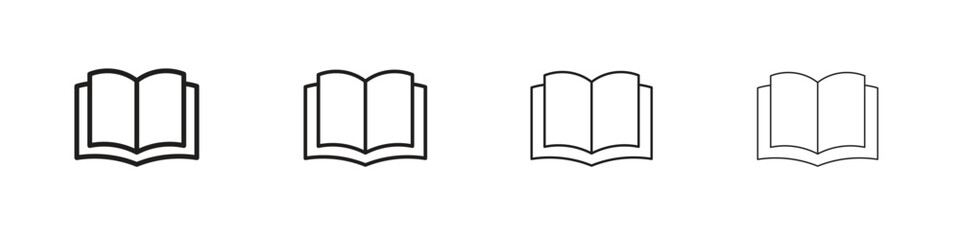 open book icon outline vector pack. Best for web, mobile, ui