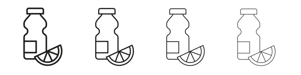 Juice bottle icon outline vector pack. Best for web, mobile, ui