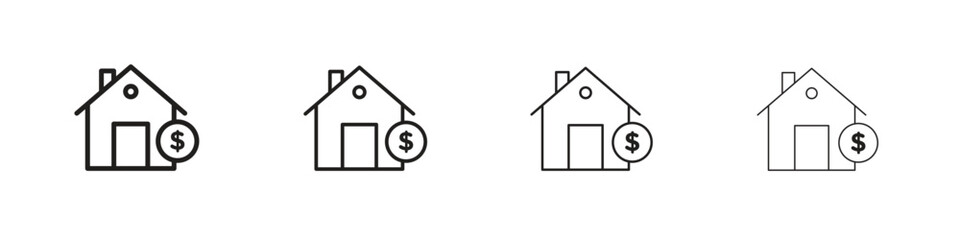 House for sale icon outline vector pack. Best for web, mobile, ui