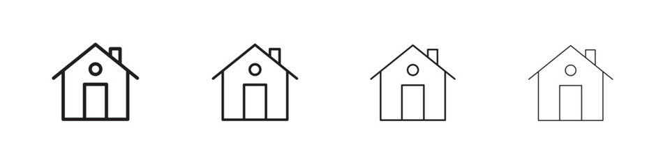 Home icon outline vector pack. Best for web, mobile, ui