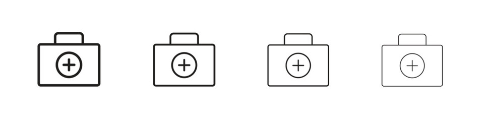First aid box icon outline vector pack. Best for web, mobile, ui