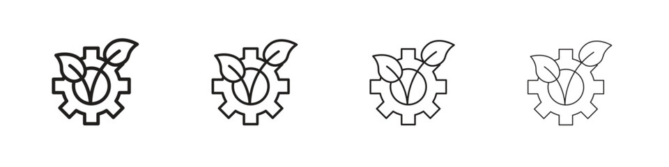 Eco industry icon outline vector pack. Best for web, mobile, ui