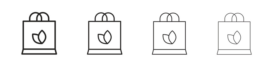 Eco bag icon outline vector pack. Best for web, mobile, ui