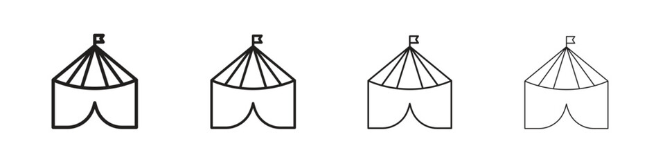 Circus tent icon outline vector pack. Best for web, mobile, ui