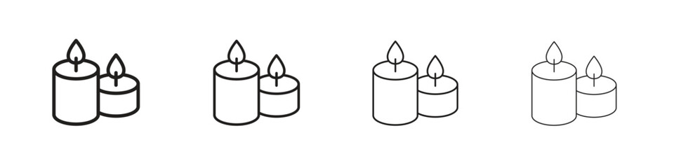 Candle icon outline vector pack. Best for web, mobile, ui