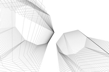 Abstract lines background 3d rendering