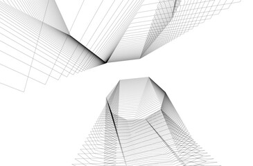 Abstract lines background 3d rendering