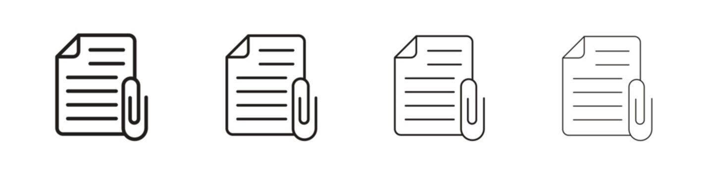 Attach document icon outline vector pack. Best for web, mobile, ui