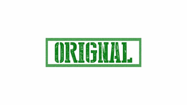 green original stamp animation on white background for authenticity and brand validation