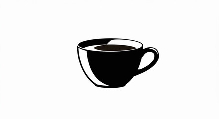 Simple Silhouette of a Coffee Cup Minimalist Design