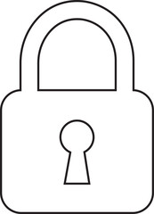 Lock Icon in trendy line style isolated on transparent background. use for safety, privacy or Security system sign symbol.