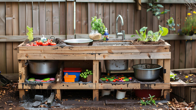 Mud kitchen play station