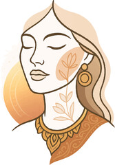 Serene Feminine Portrait in Earth Tones
