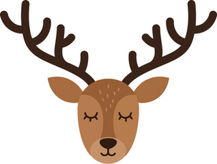 Cute deer face illustration whimsical forest animal