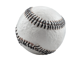 Baseball action close-up sports field object natural light. Isolated on transparent background, png.
