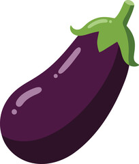 Vibrant purple eggplant vegetable illustration