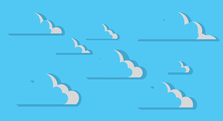 Abstract cloud shapes on blue sky background