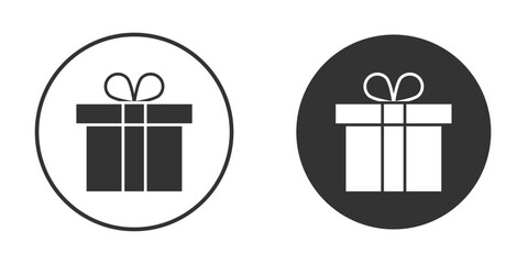 Present box icon flat. Illustration isolated vector sign symbol