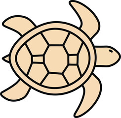 Fototapeta premium Cute cartoon sea turtle illustration