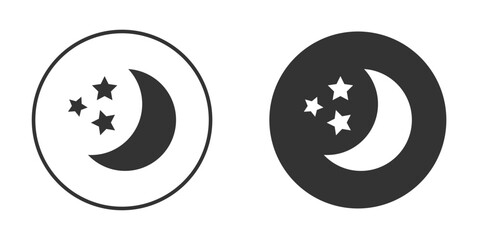 Night icon flat. Illustration isolated vector sign symbol