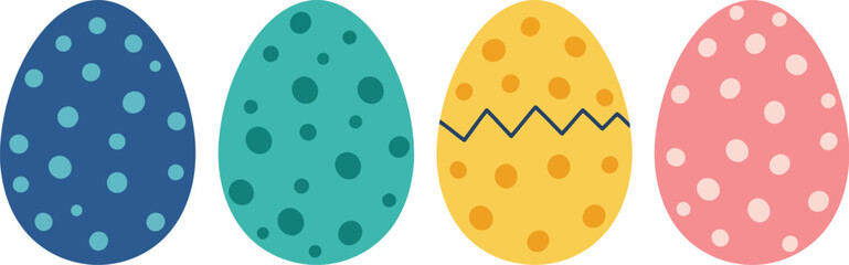 Colorful easter eggs with patterns festive spring decoration