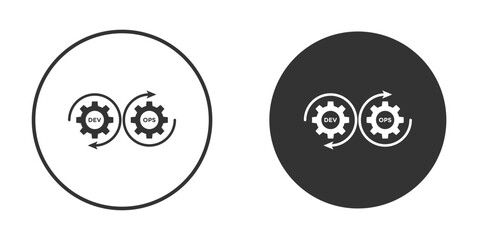 Dev ops icon flat. Illustration isolated vector sign symbol
