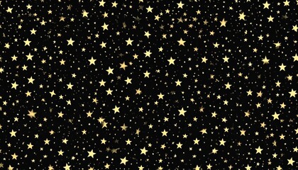 Gold Star Pattern On Black Background