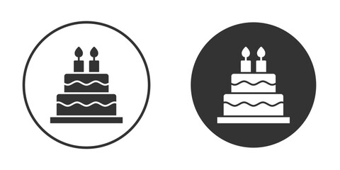 Birthday cake icon flat. Illustration isolated vector sign symbol