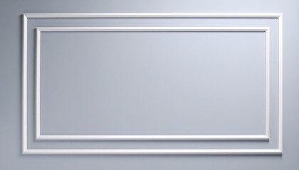 Obraz premium Double White Frame On Light Gray Wall