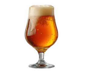 Cozy beer bar vibes refreshing beverage close-up photography. Isolated on transparent background, png.