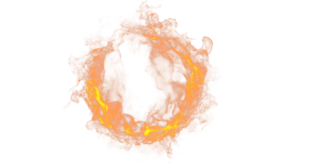 Schilderijen op glas Vuur & Vlam An intense ring of fire swirling against a black background creating a captivating visual effect  © synthetic