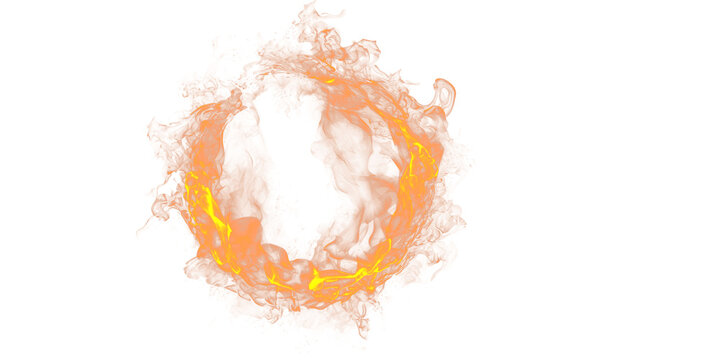 An intense ring of fire swirling against a black background creating a captivating visual effect