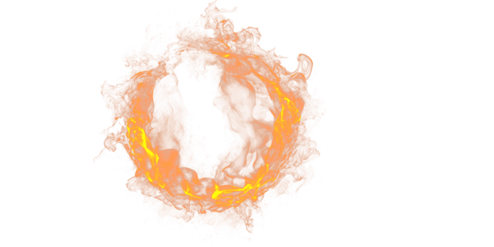 An intense ring of fire swirling against a black background creating a captivating visual effect