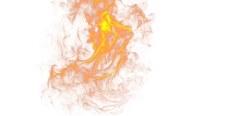 A vibrant display of fire with intense orange and yellow flames against a stark black background image