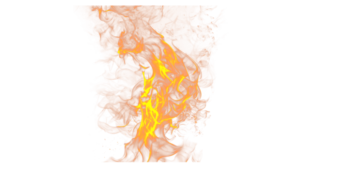 A vibrant display of orange and yellow flames rising upwards against a stark black background scene view